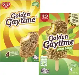 Coles Streets Golden Gaytime Sticks 400mL offer