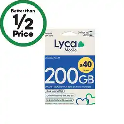 Woolworths Lyca $40 Starter Pack‡ offer