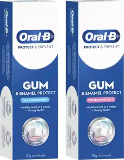 Coles Oral B Gum Care & Sensitivity Repair or Enamel Restore Toothpaste 110g offer