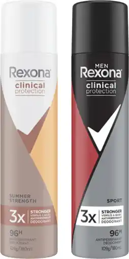 Coles Rexona Clinical 96hr Aerosol Deodorant offer