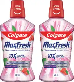 Coles Colgate Max Fresh Watermelon Mint Mouthwash offer