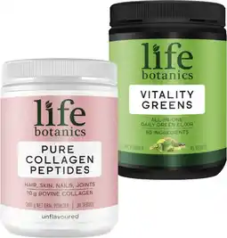 Coles Life Botanics Vitality Greens Powder 450g or Pure Collagen Peptides Powder 300g offer