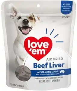 Coles Love 'em Air Dried Dog Treats Beef Liver offer