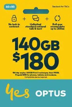 Coles Optus $180 Prepaid SIM Starter Kit offer