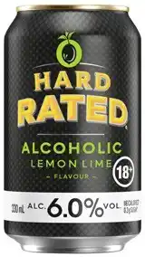 Coles NEW Hard Rated Lemon Lime 6% Cans offer