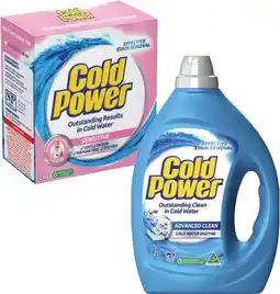 Coles Cold Power Laundry Liquid 2 Litre or Powder 2kg offer