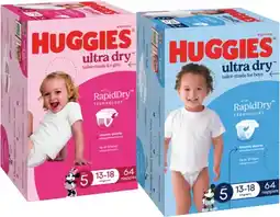 Coles Huggies Ultra Dry Jumbo Nappies-108 Pack offer