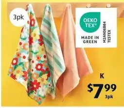 ALDI Bright Tea Towels 3pk offer