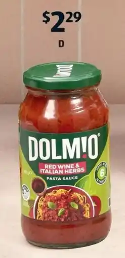 ALDI Dolmio Red Wine & Italian Herbs Pasta Sauce offer