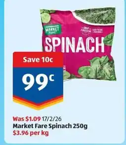 ALDI Spinach offer