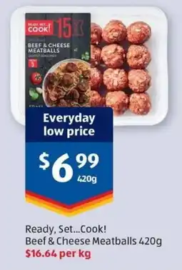 ALDI Beef & Cheese Beef & Cheese Meatballs 420g $16.64 per kg offer