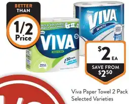 Foodworks Paper Towel 2 Pack Selected Varieties offer