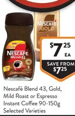 Foodworks Gold Mild Roast or Espresso Instant Coffee offer