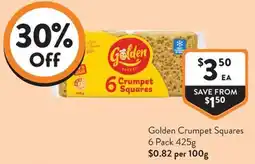 Foodworks Golden Crumpet Squares 6 Pack offer