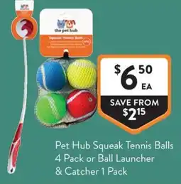 Foodworks Squeak Tennis Balls 4 Pack or Ball Launcher offer