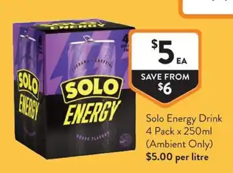 Foodworks Solo Energy Drink offer