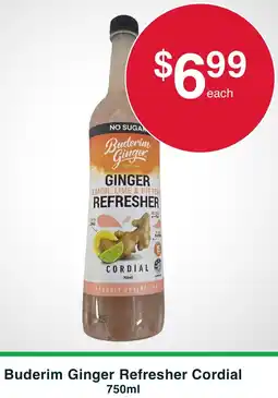 Australian Butchers Store Buderim Ginger Refresher Cordial offer