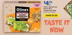 Ritchies Olina's bakehouse brown rice crispbread offer