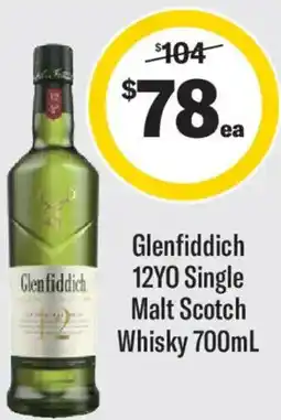 Liquorland Glenfiddich 12YO Single Malt Scotch Whisky offer
