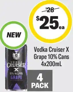 Liquorland Vodka Cruiser X Grape 10% Cans offer