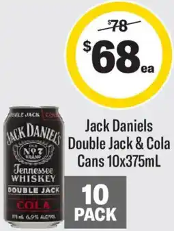 Liquorland Jack Daniels Double Jack & Cola Cans offer