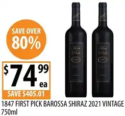 Supabarn 1847 first pick barossa shiraz 2021 vintage offer
