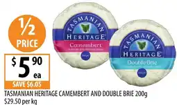 Supabarn Tasmanian heritage camembert and double brie offer