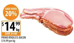 Supabarn Primo rindless bacon offer