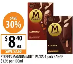 Supabarn Streets magnum multi packs range offer