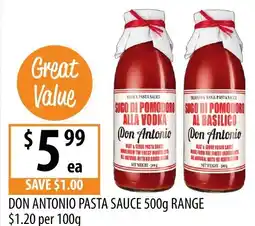 Supabarn Don antonio pasta sauce offer