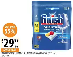 Supabarn Finish powerball ultimate all in one dishwashing tablets offer