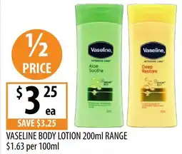 Supabarn Vaseline body lotion offer