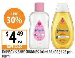 Supabarn Johnson's baby sundries offer