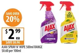 Supabarn Ajax spray n' wipe offer
