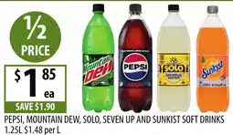 Supabarn Pepsi, mountain dew, solo, seven up and sunkist soft drinks offer