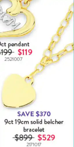 Goldmark 9ct solid belcher bracelet 2171017 offer