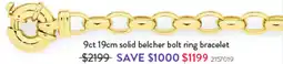 Goldmark 9ct solid belcher bolt ring bracelet 2157019 offer