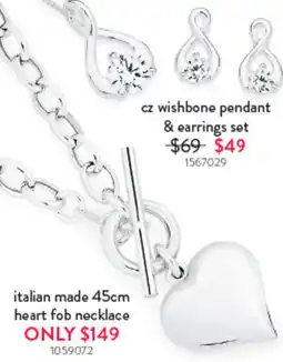 Goldmark Italian made heart fob necklace 1059072 offer