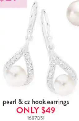 Goldmark Pearl & cz hook earrings 1687051 offer