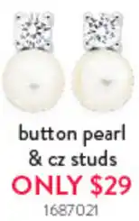 Goldmark Button pearl & cz studs 1687021 offer