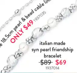 Goldmark Italian made syn pearl friendship bracelet offer