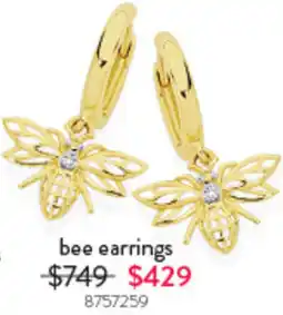Goldmark Bee earrings 8757259 offer
