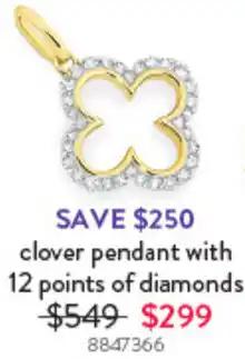 Goldmark Clover pendant with 12 points of diamonds 8847366 offer