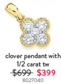 Goldmark Clover pendant with 1/2 carat tw 8027040 offer