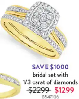 Goldmark Bridal set with 1/3 carat of diamonds 8547136 offer