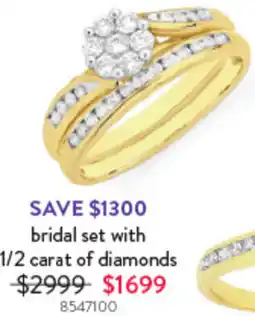 Goldmark Bridal set with 1/2 carat of diamonds 8547100 offer