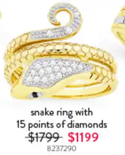 Goldmark snake ring with 15 points of diamonds offer