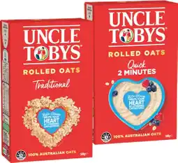 IGA Uncle Tobys Traditional or Quick Rolled Oats 500g offer