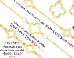 Goldmark Multi pearl & clover bracelet 7707008 offer