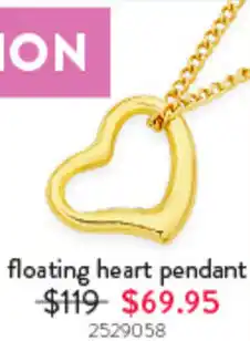Goldmark Floating heart pendant 2529058 offer